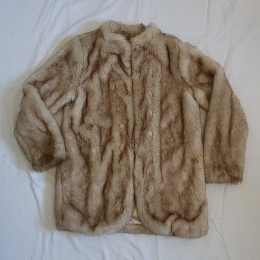 ASOS Longline Faux Fur Coat Blonde US 12